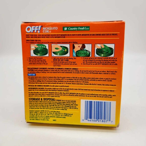 Off! Backyard Mosquito Coil Refills Pack of 4 Country Fresh Scent NEW - Picture 3 of 3
